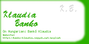 klaudia banko business card
