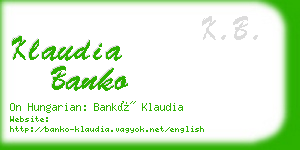 klaudia banko business card